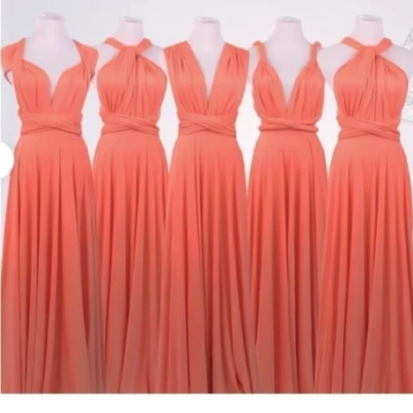 david’s bridal style-your-way 6 tie long mesh bridesmaid dress - Picture 1 of 9